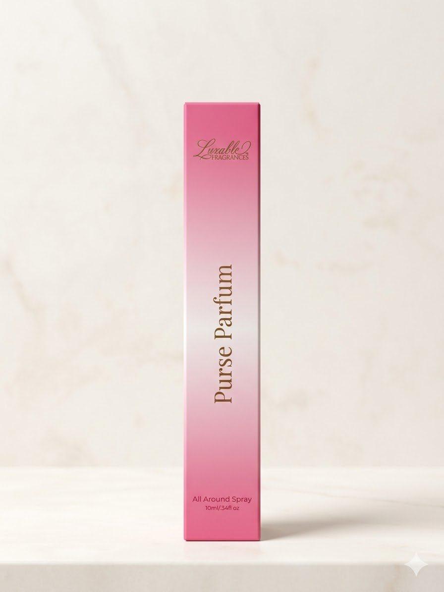 Luxable Fragrances purse parfum pink luxury fragrance packaging box