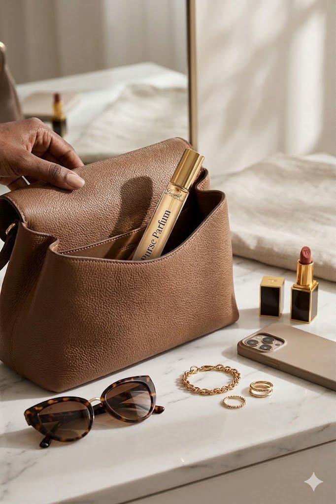 Luxable Fragrances Adosa Benevolence purse parfum travel spray inside handbag