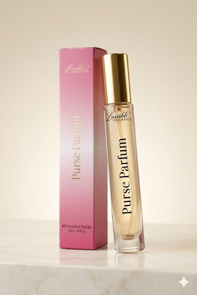 Luxable Fragrances Her Velvet Skin purse parfum bottle and packaging luxury vanilla perfume