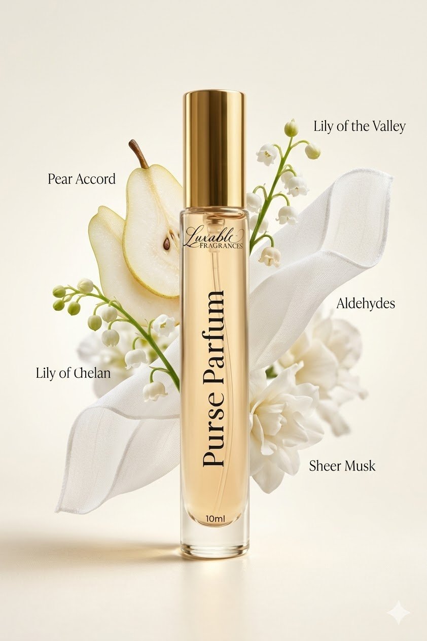 Luxable Fragrances Pure Comfort purse parfum ingredient explosion pear lily musk