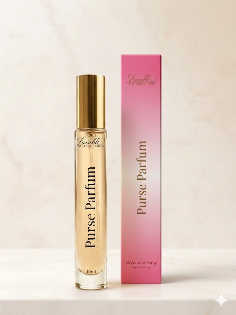 Luxable Fragrances Pure Comfort purse parfum bottle with luxury packaging
